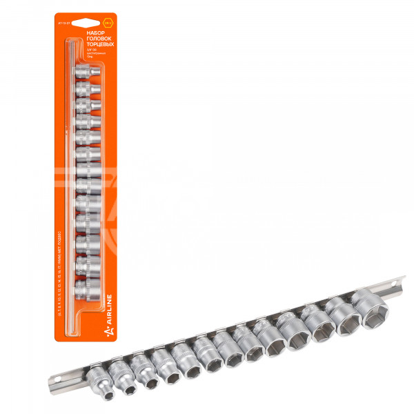 Набор головок торцевых 3/8&quot; DR шестигранных 13пр. (6,7,8,9,10,11,12,13,14,15,16,17,19мм)