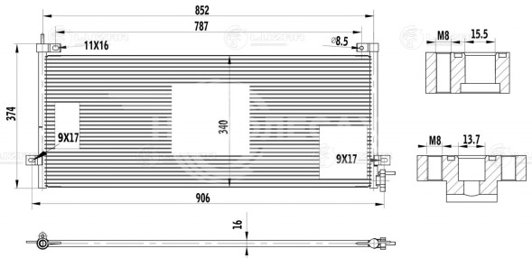 Радиатор кондиционера для автомобилей Volvo FH (12-)/Renault Trucks (C,K,T-series) (13-)