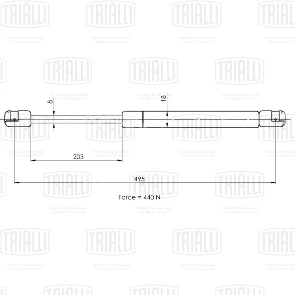 Амортизатор (упор) крышки багажника для автомобиля Skoda Fabia II (07-)