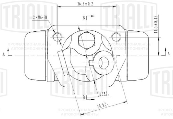 Цилиндр тормозной задний для автомобилей Ford Mondeo (93-) левый/правый d=22.2мм