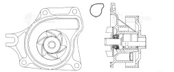 Насос водяной для автомобилей Mazda 3 (BK) (03-) 1.4/1.5/1.6