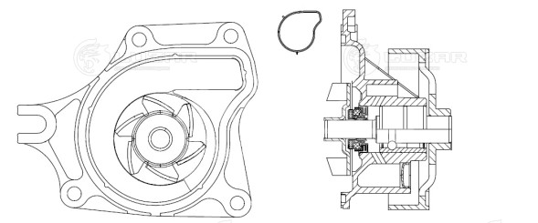 Насос водяной для автомобилей Mazda 3 (BK) (03-) 1.4/1.5/1.6