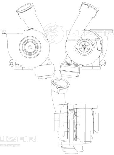 Турбокомпрессор для автомобилей VW Transporter T5 (03-)/Multivan (03-) 2.5D (тип GT2056V) [AXE, AXD]
