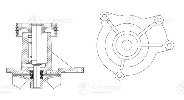 Насос водяной для автомобилей КАМАЗ 740.63 Евро-4, 740.735/705 Eвро-5 (шкив 100мм, 8PK)