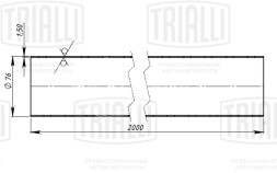 Труба глушителя прямая 76х2000 (d=76х1.5, L=2000мм) (алюминизированная сталь)