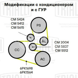 Ролик приводного ремня для автомобилей Peugeot 307 (00-)/206 (98-) 1.1i/1.4i/1.6i (опорный)