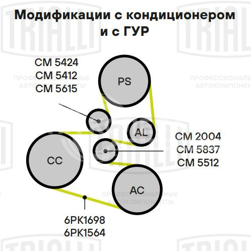 Ролик приводного ремня для автомобилей Peugeot 307 (00-)/206 (98-) 1.1i/1.4i/1.6i (опорный)