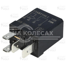 Реле автомобильное 4 контакта 12V 20A (с резистором, Т-выступ) универсальное