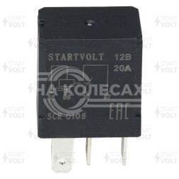 Реле автомобильное 4 контакта 12V 20A (с резистором, Т-выступ) универсальное