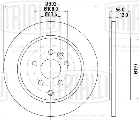 Диск тормозной для автомобилей Land Rover Freelander II (06-) задний d=302