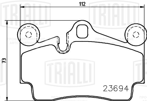 Колодки тормозные дисковые задние для автомобилей Audi Q7 (06-) / Porsche Cayenne (02-) 112x73 (в комплекте с 2-мя датчиками)