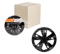Колпаки колесные 15&quot; &quot;Супер Астра&quot;, черный глянец, карбон, компл. 2шт.