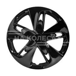 Колпаки колесные 15&quot; &quot;Супер Астра&quot;, черный глянец, карбон, компл. 2шт.