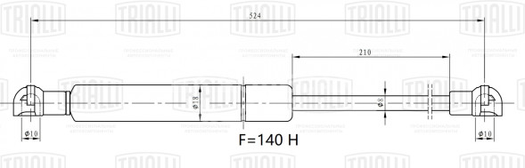 Амортизатор (упор) стекла крышки багажника для автомобиля Peugeot 206 (98-) универсал
