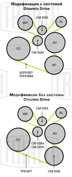 Ролик приводного ремня для автомобилей BMW X5 E70 (06-)/5 (F10) (09-) 2.0d/3.0d [N47; N57] генератора (опорный) (27x55) (CM 5155)