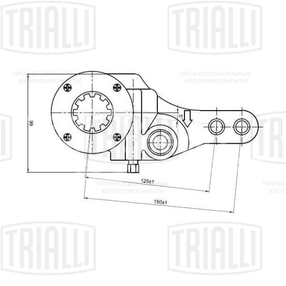 Рычаг тормоза регулировочный механический (трещотка) для автомобилей МАЗ задний левый (эвольвентный шлиц)
