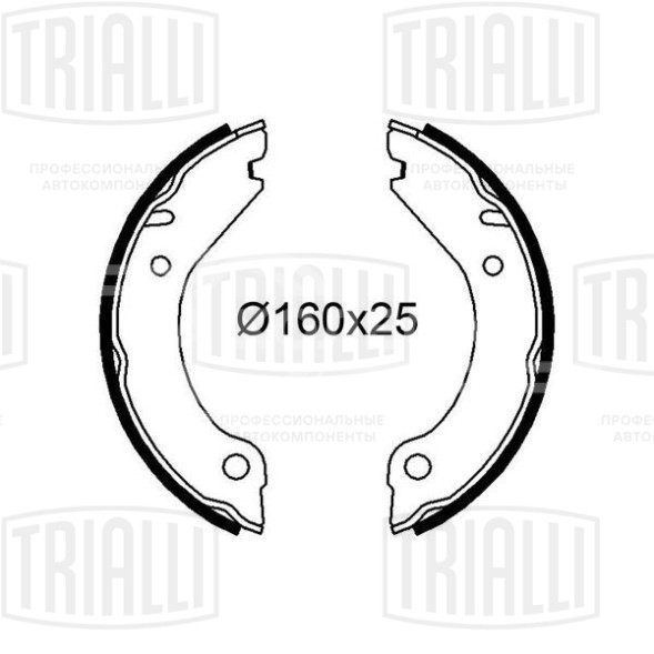 Колодки тормозные для автомобилей Volvo 940/960 (90-) барабанные стояночного тормоза 160x25