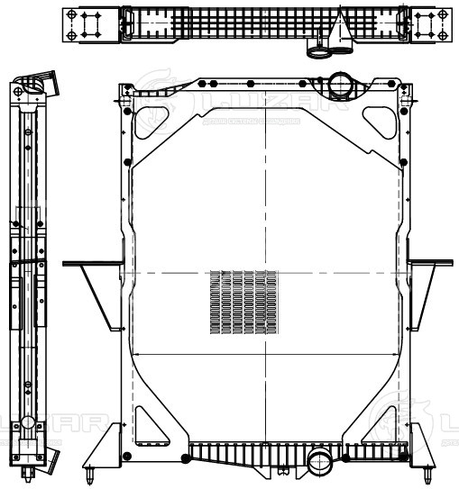 Радиатор охлаждения для автомобилей Volvo Trucks FH (93-)/FM (98-)/FM (01-)/FM (05-)/FMX (10-) (с рамкой)