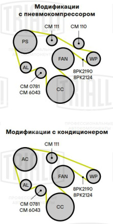 Ролик приводного ремня для автомобилей ГАЗ/ПАЗ/КамАЗ (дв. Cummins Isf 3.8) (опорный) промежуточный ребристый