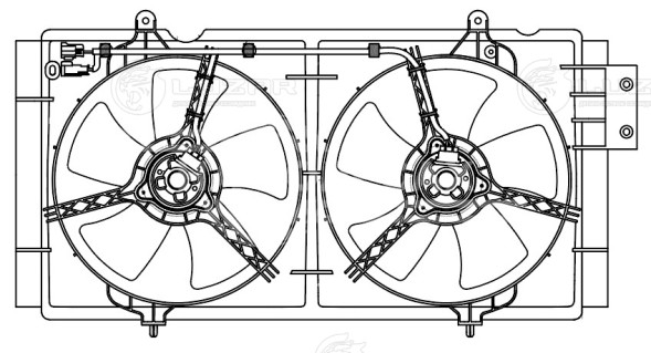 Электровентилятор охлаждения для автомобилей Lifan Solano I (08-) (2 вент.) (с кожухом)