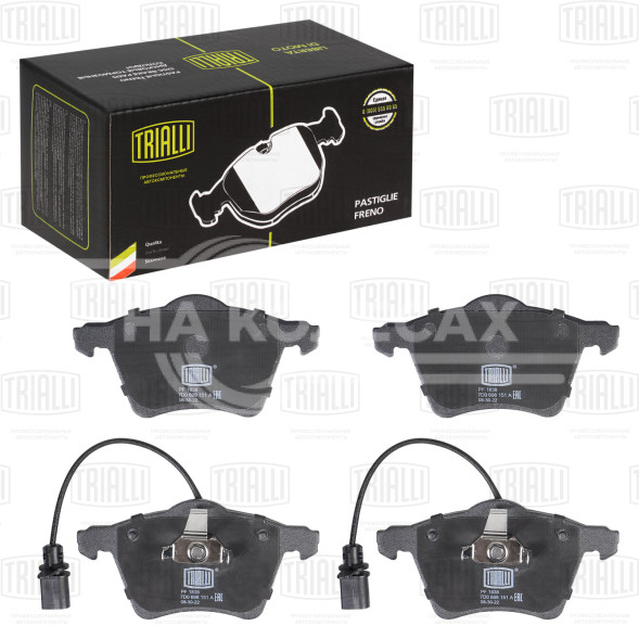 Колодки тормозные дисковые передние для автомобилей VW Transporter T4 (90-) 156.3мм (в комплекте с 2-мя датчиками) (PF 1838)