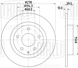 Диск тормозной для автомобилей Mazda 6 (12-) задний d=278