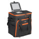 Сумка-холодильник (термосумка) на колесах с телескоп.ручкой 48 л, водонепр., черн./оранж.