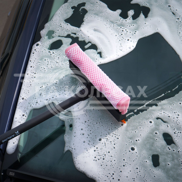 Щетка для мытья стекол с поролоном и водосгоном (39см)