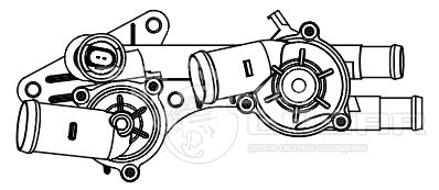 Термостат для автомобилей VW Tiguan (08-)/Jetta IV (11-) 1.4T [CAVA] (80/95°С) (с корпусом)