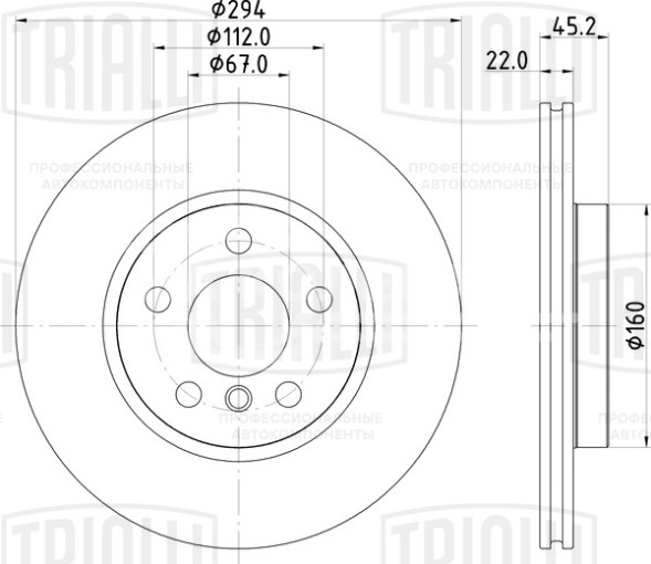 Диск тормозной передний для автомобилей Mini Cooper (14-) / Clubman (16-) / BMW 2 (F45) (14-) d=294
