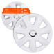 Колпаки колесные 15&quot; &quot;Джой&quot;, белый глянец, хром кольцо, компл. 2 шт.