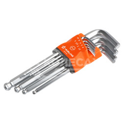 Набор шестигранных ключей инбус с шаром 9 предметов (1.5,2,2.5,3,4,5,6,8,10мм) пласт.подвес