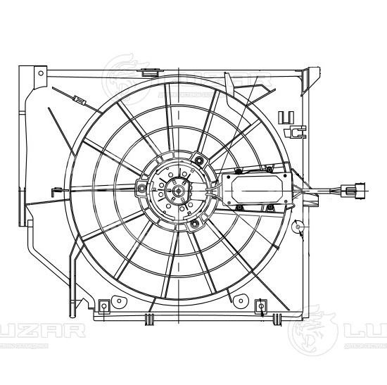 Электровентилятор охлаждения для автомобилей BMW 3 (E46) (98-) (с кожухом и модулем управления)