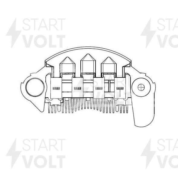 Мост диодный генератора для автомобилей МАЗ/УРАЛ/Renault с дв. ЯМЗ-650/DCi11