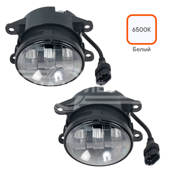 Фара светодиодная с регулируемой световой границей, 45Вт Белый, D-90мм, комплект 2 шт.
