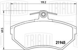 Колодки тормозные дисковые передние для автомобилей VW Golf III (91-) / Polo (94-) / Lupo (98-) / Vento (92-) / Caddy (96-) c тормозной системой TRW