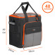 Сумка-холодильник (термосумка) на колесах с телескоп.ручкой 48 л, водонепр., черн./сер./оранж.
