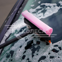 Щетка для мытья стекол с поролоном и водосгоном (52см)