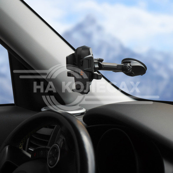 Держатель для телефона автомобильный на торпедо/лоб. стекло присоска-липучка