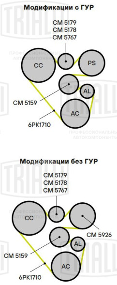 Ролик приводного ремня для автомобилей Peugeot 406 (99-)/407 (04-)/307 (00-)/Citroen C5 (01-) 1.8i/2.0i/2.2i [EW7J, EW10J, EW12J]