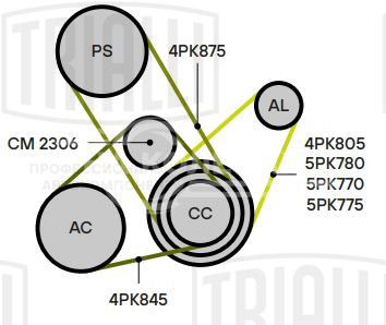 Ролик приводного ремня для автомобилей Honda HR-V (99-)/CR-V (95-) 1.6i/2.0i A/C (натяжной)