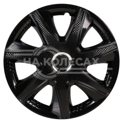 Колпаки колесные 15&quot; &quot;Джой&quot;, черный глянец, хром кольцо, компл. 2 шт.
