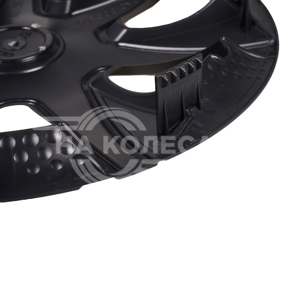 Колпаки колесные 15&quot; &quot;Джой&quot;, черный глянец, хром кольцо, компл. 2 шт.