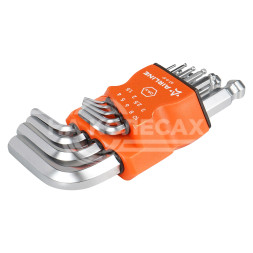 Набор шестигранных ключей коротких инбус с шаром 9 предметов (1.5,2,2.5,3,4,5,6,8,10мм) пласт.подвес