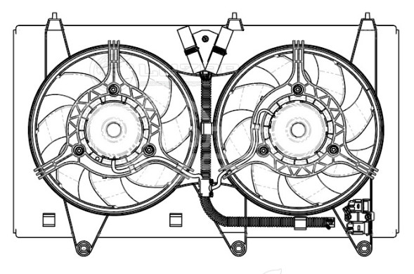 Электровентилятор охлаждения для автомобилей Chery Indis (10-)/Kimo (07-)/QQ6 (06-) (2 вентилятора) (с кожухом)