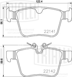 Колодки тормозные дисковые задние для автомобилей Volvo XC60 (17-) / XC90 (17-) / V90 (17-) / S90 (16-) / Land Rover Range Rover Evoque (18-) / Jaguar XF/XE (15-) / F-Pace (18-)