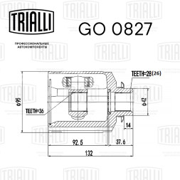 ШРУС внутренний правый для автомобилей Santa Fe (05-) 2.2 CRDi MT