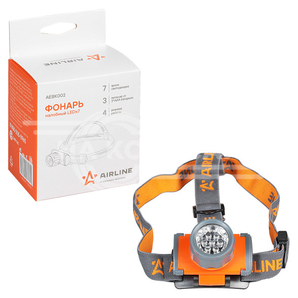 Фонарь налобный на батарейках LEDx7