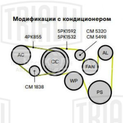 Ролик приводного ремня с натяжным механизмом для автомобилей VW Passat (96-) 1.9d