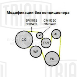 Ролик приводного ремня с натяжным механизмом для автомобилей VW Passat (96-) 1.9d